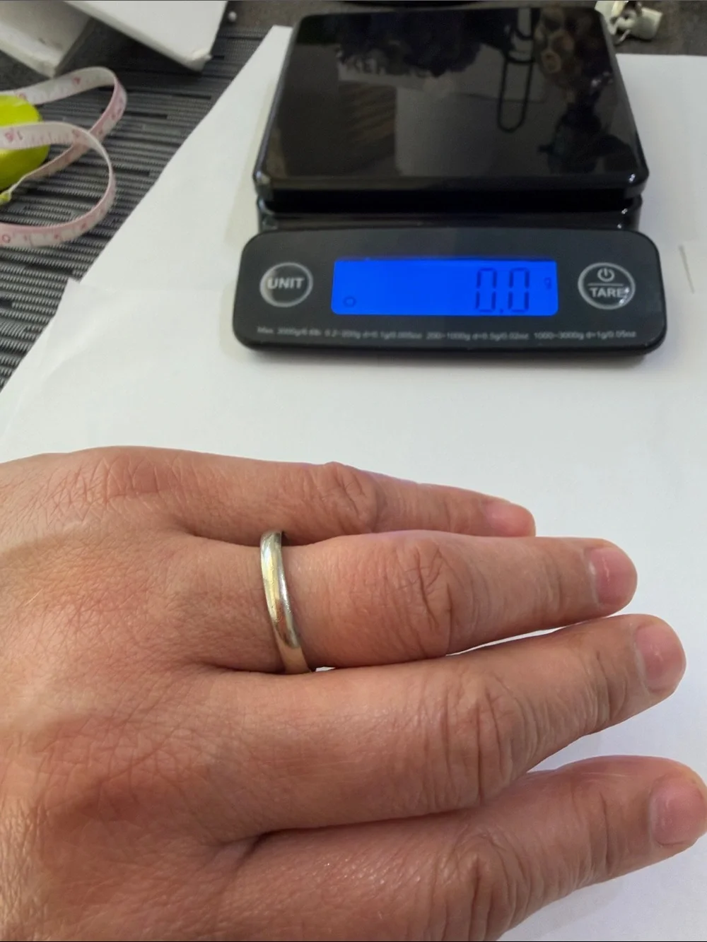 white Gold  stamped 10k( slightly bent))size 9 1/2